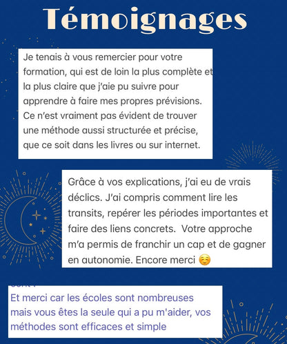 Initiation aux prévisions astrologiques: anticipez vos cycles pro (vidéo+fiches techniques)